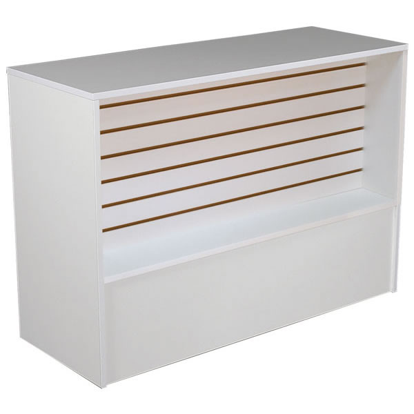 Slatwall Front Wrap Counter 48 inch - White