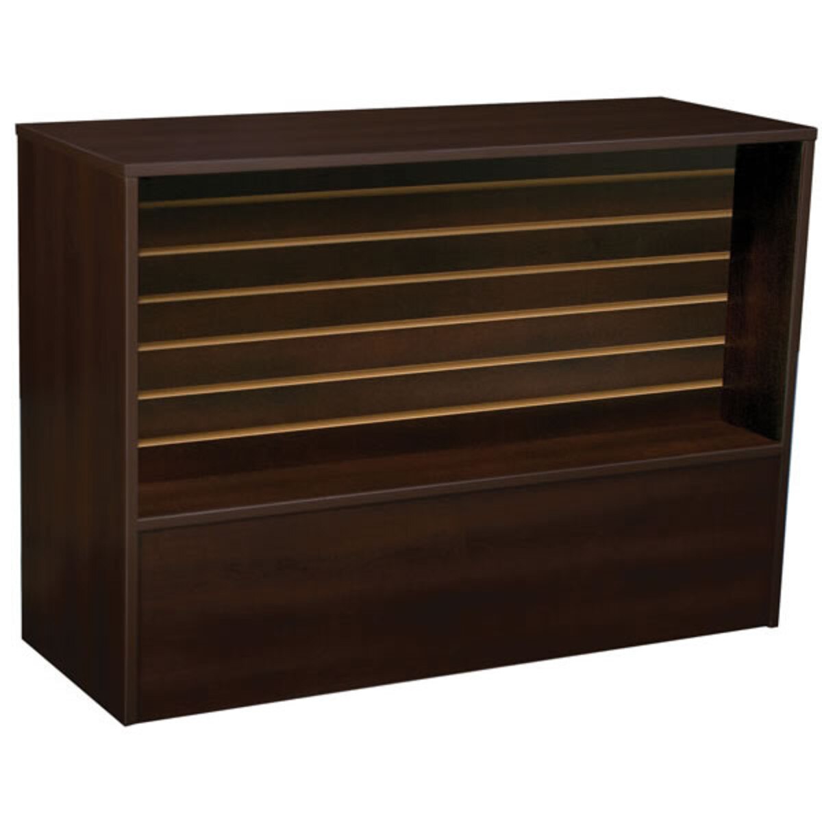 Slatwall Front Wrap Counter 48 inch - Chocolate Cherry