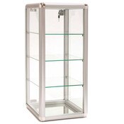 Countertop Showcase - 14Lx12Wx27H Aluminum Frame - Silver Finish