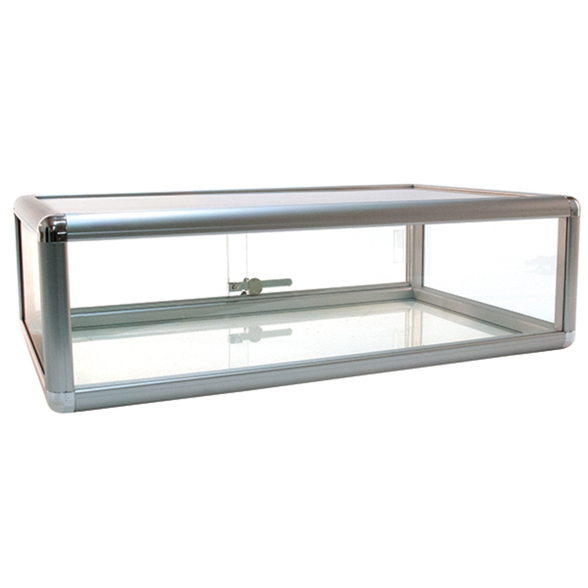 Countertop Showcase - 30L x 18D x 9H Aluminum Frame - Silver Finish