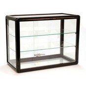 Countertop Showcase - 24W x 12D x 18H Aluminum Frame - Black Finish