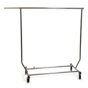 Salesman rolling rack collapsible round tubing - chrome