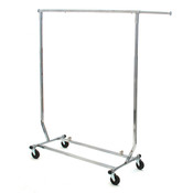 Salesman rolling rack collapsible square tubing - chrome