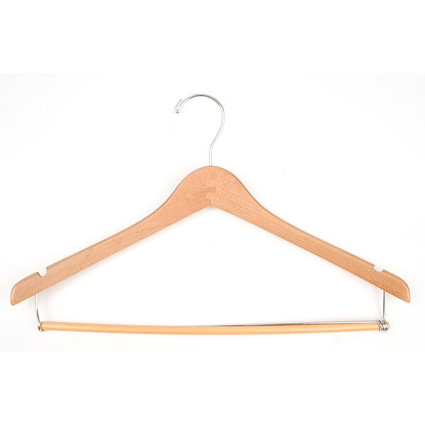 Contoured wood suit hanger 17" natural