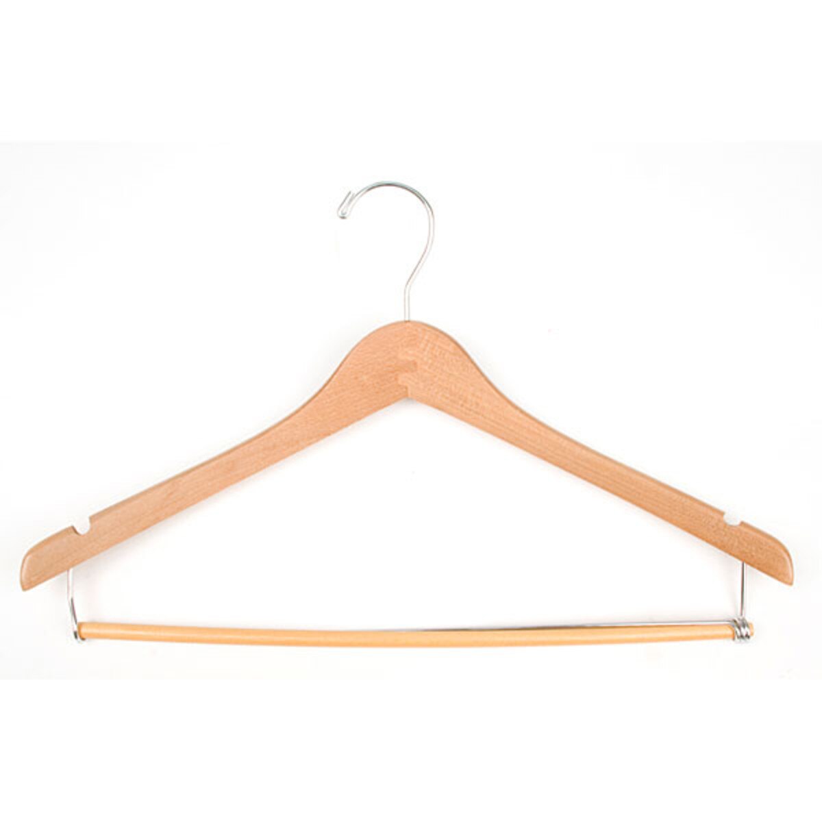 Contoured wood suit hanger 17" natural