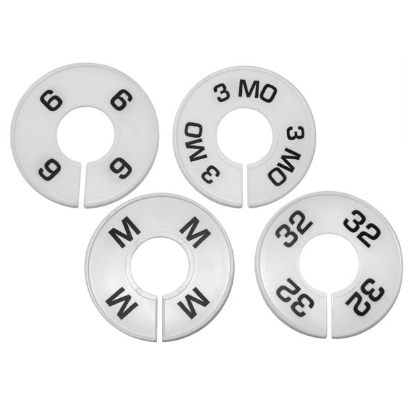 Size Ring White W/Black Print Round Size Ring White W/Black Print Round