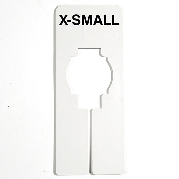 XS rect size ring x small white black print