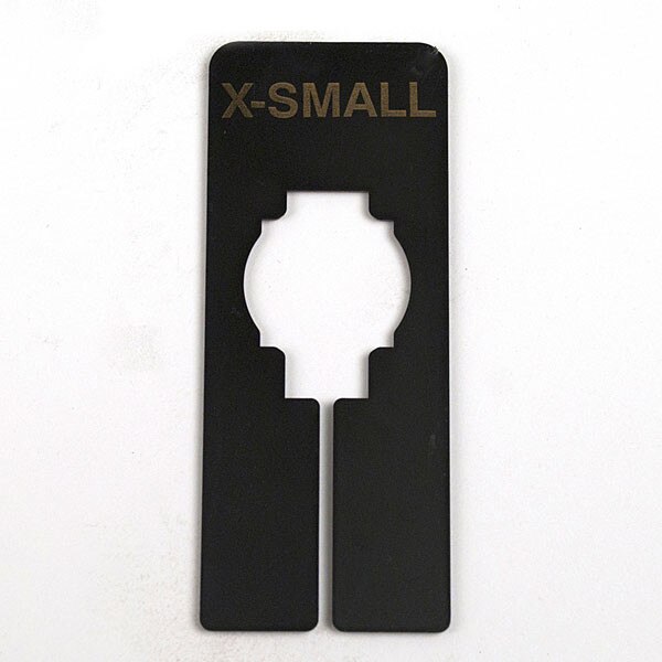 XS rect size ring x small black gold print