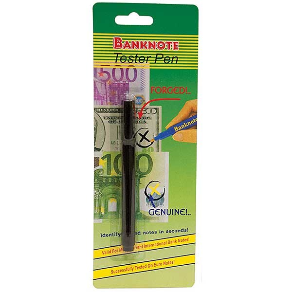 Counterfeit money detection pen for marking money yellow