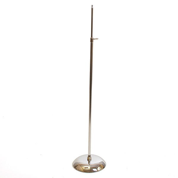 5" round base with adjustable upright 18"-36" 1/4" fitting - chrome
