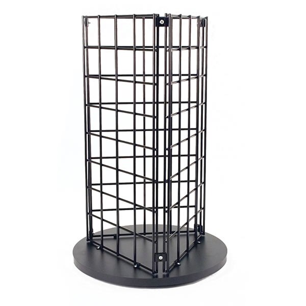 Grid countertop spinner display 3-sided 3"OC black
