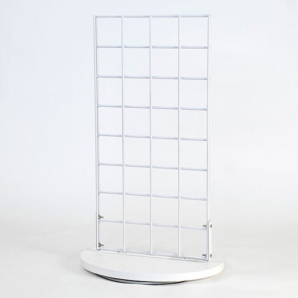 Grid countertop spinner display 2-sided 3"OC white