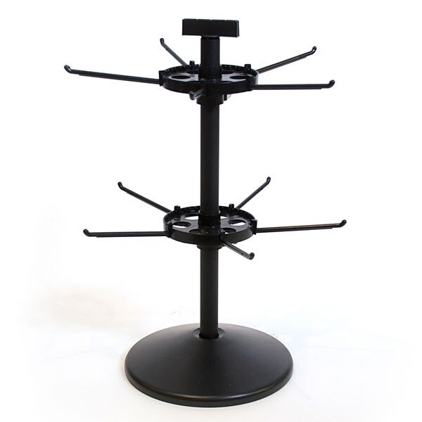Counter Rack Spinner Black 18."H X 9.5"Dia.-2 Tier
