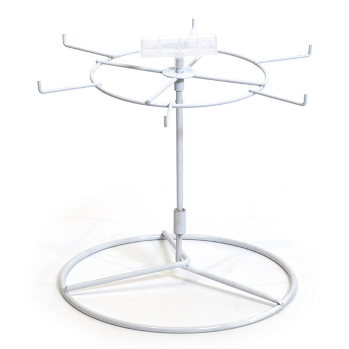 Countertop Spinner Rack Wire White 6-Hook 10"H