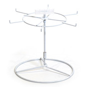 Countertop Spinner Rack Wire White 6-Hook 10"H