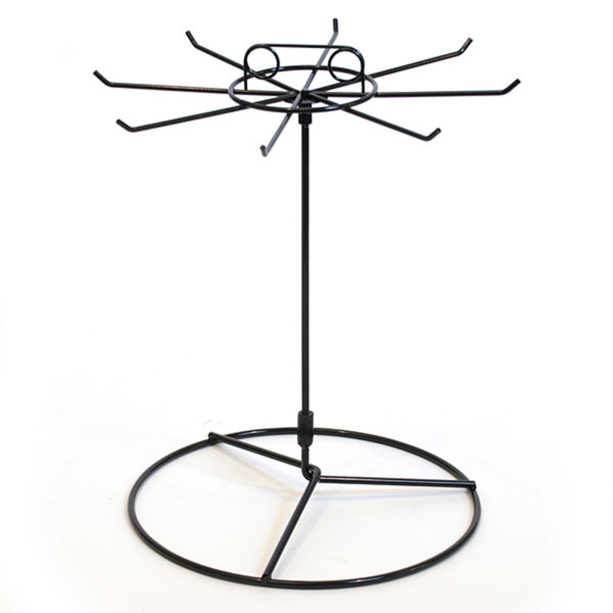 Counter Spinner Rack 8-Hook Black Wire 15"Hx11" Dia.