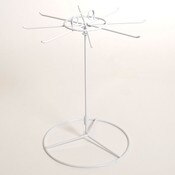 Counter spinner rack 8-hook white wire 15"hx11" dia.