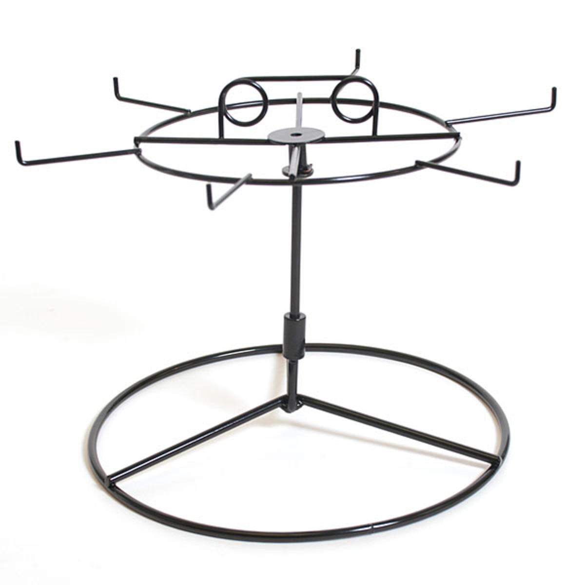 Countertop spinner rack wire black 6-hook 10"h