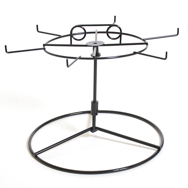 Countertop spinner rack wire black 6-hook 10"h