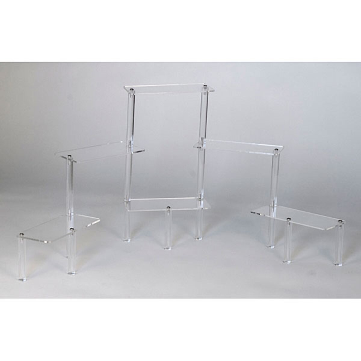 Acrylic rectangular platform displayer 6-tier 11"h - clear