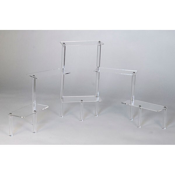 Acrylic rectangular platform displayer 6-tier 11"h - clear