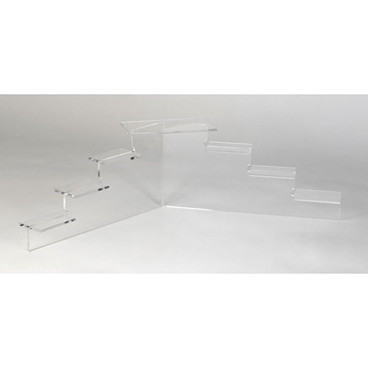 Acrylic mini platform stairs 6-1/8"h x 21"w - clear