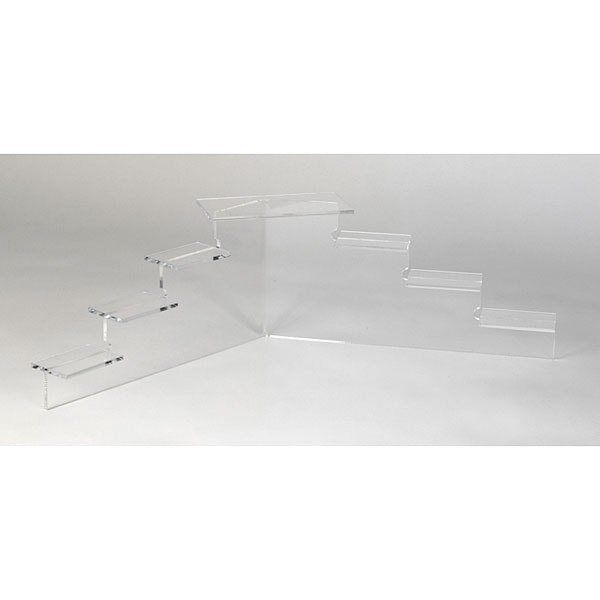 Acrylic mini platform stairs 6-1/8"h x 21"w - clear