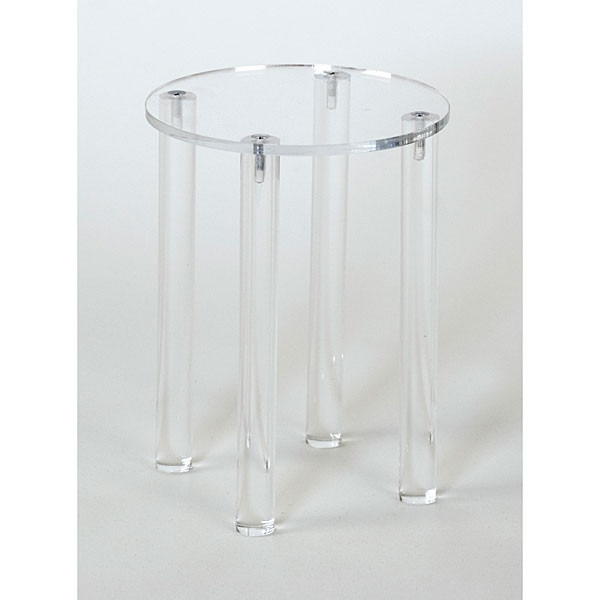 Round acrylic table 8"hx6"d