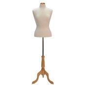 Woman's blouse form size 8 cream jersey fabric with natural wood dome neck block