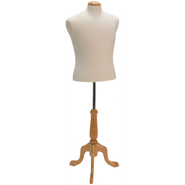 Men's shirt form size 42 cream jersey fabric with natural wood dome neck block