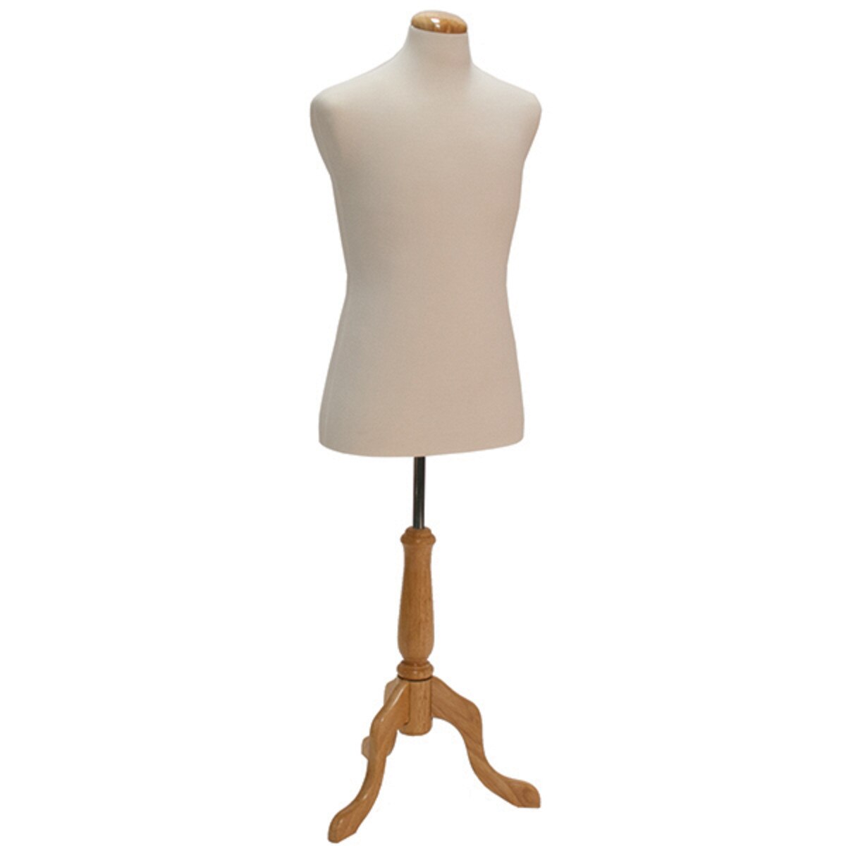 Men's jacket form size 42 cream jersey fabric with natural wood dome neck block