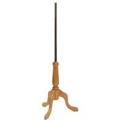 Natural wood tripod form base - 24 inch high with chrome pole