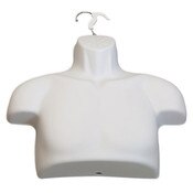 Men's torso form - 1/3 body/chest - white