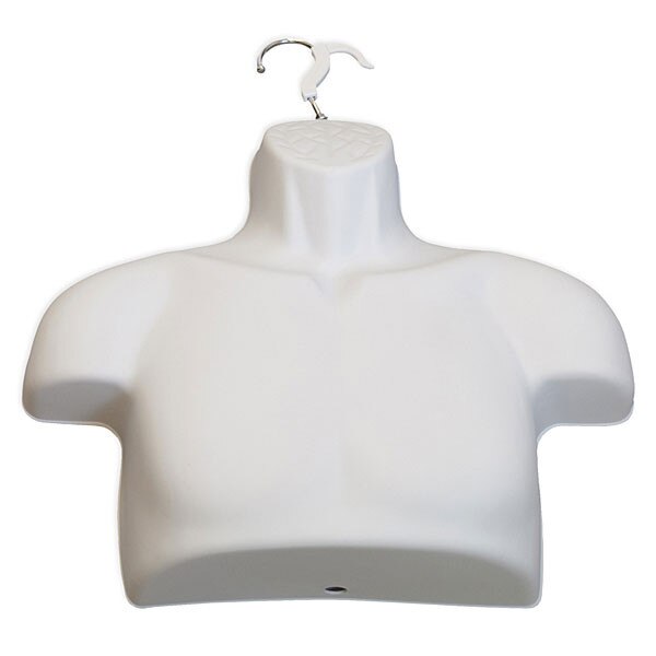 Men's torso form - 1/3 body/chest - white