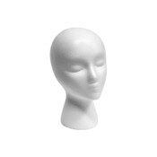 MN-410 Female Styrofoam Mannequin Head with Non-Makeup Mask