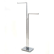 2-way garment rack with 2-16" straight arms square tubing frame/arms - chrome
