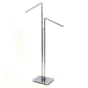2-way garment rack with 2 slant arms square tubing frame/arms - chrome2-way garment rack with 2 slant arms square tubing frame/arms - chrome