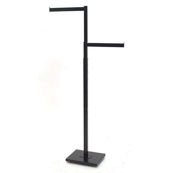 2 way garment rack with 2 16 straight arms rect tube satin black