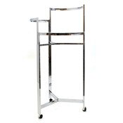 RACK 36" TRI-LEVEL ROUND CHROME w/CASTERS