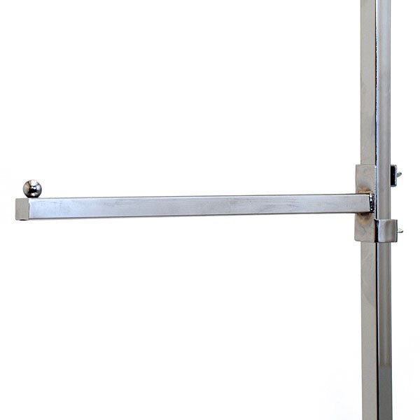 Twist-on faceout 16" square tube fits square tubing racks - chrome