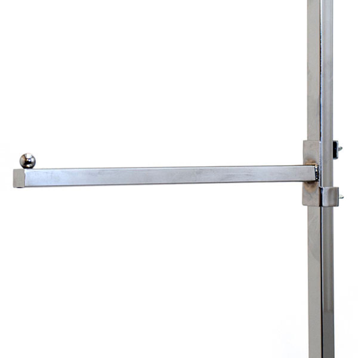 Twist-on faceout 16" square tube fits square tubing racks - chrome