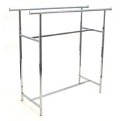 Double rail clothing rack 60" long adjustable height from 48"-72" - chrome