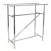 Double rail clothing rack with Z-bar 60" long adjustable height from 48"-72" - chrome