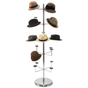 Millinery rack holds 20 hats floor standing 70-1/2"h - chrome