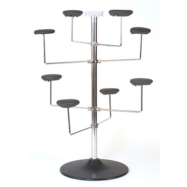 Millinery rack holds 8 hats counter top 20"diameter x 29"high - chrome