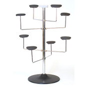 Millinery rack holds 8 hats counter top 20"diameter x 29"high - chrome
