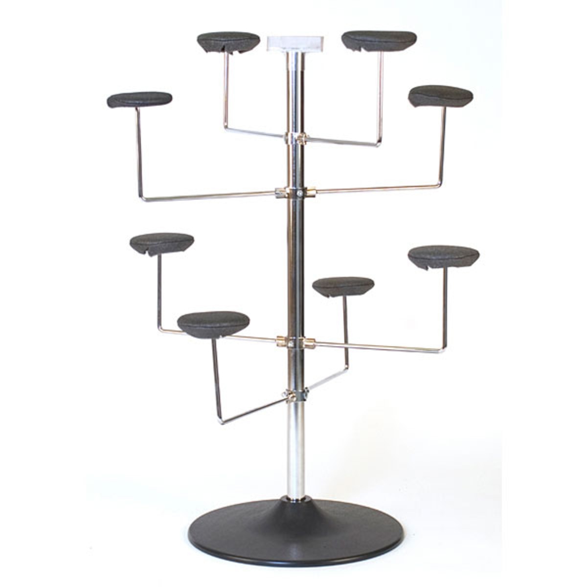 Millinery rack holds 8 hats counter top 20"diameter x 29"high - chrome