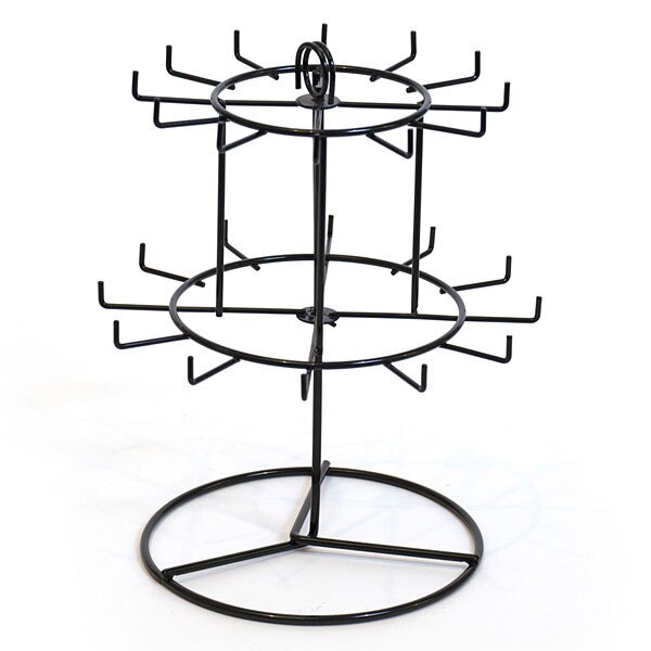 Revolving Countertop Keychain Display Rack - Black