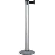 Stanchion - Chrome with Black Retractable Tension Strap
