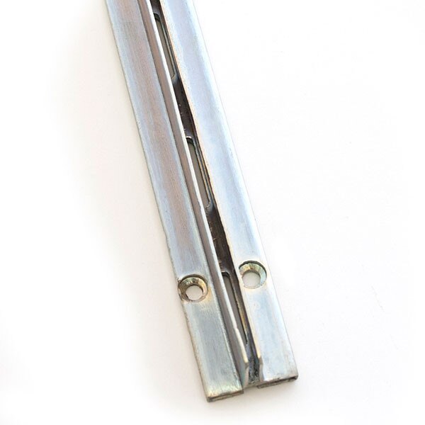 Concealed/recessed standards 72"long 1"slot 2"oc for 3/4" panel - zinc finish